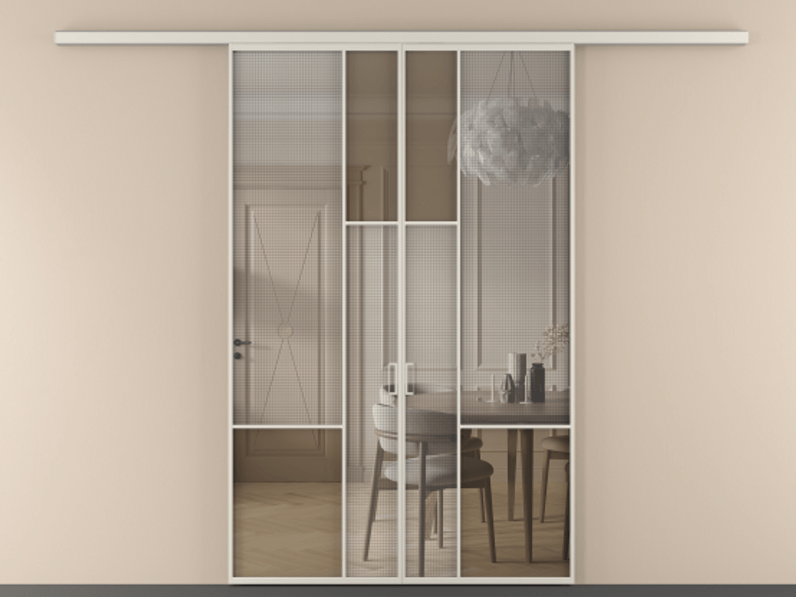 Перегородка Mosaic вдоль стены двустворчатая #VENDORCODE# #FURNISH# #GLASS# Цена #PRICE# #CURRENCY# | Volhovec