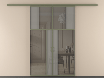 Алюминевая перегородка vd2_2_АОТ_Серый сатин триплекс+Серый триплекс_new. Цвет Алюминий оливковый тёмный. Материал Алюминий в эмали. Коллекция Перегородка Mosaic вдоль стены двустворчатая. Фото. Алюминевая перегородка vd2_2_АОТ_Серый сатин триплекс+Серый триплекс_new. Цвет Алюминий оливковый тёмный. Материал Алюминий в эмали. Коллекция Перегородка Mosaic вдоль стены двустворчатая. Картинка.