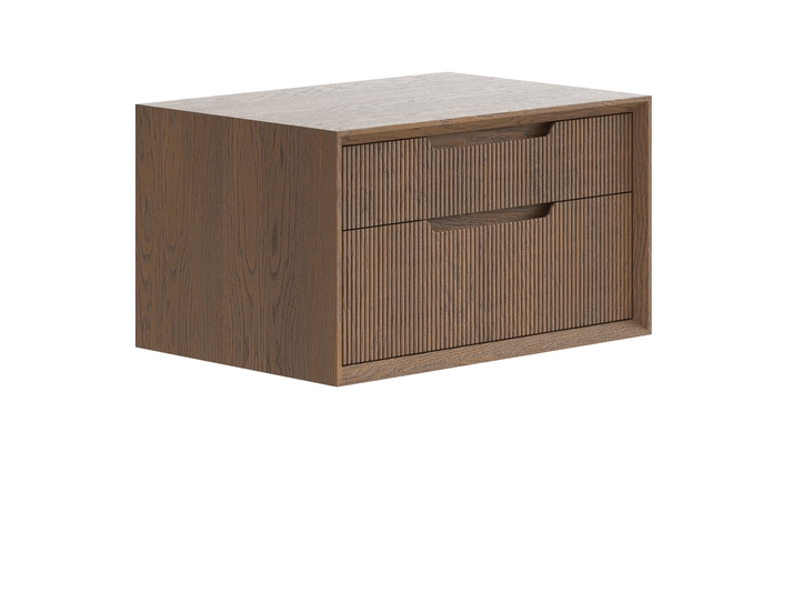 Мебель Тумба подвесная прикроватная Velvet 2 ящика. Цвет Дуб туманный матовый. Материал Массив дуба матовый. Коллекция Тумба подвесная прикроватная Velvet 2 ящика. Картинка.