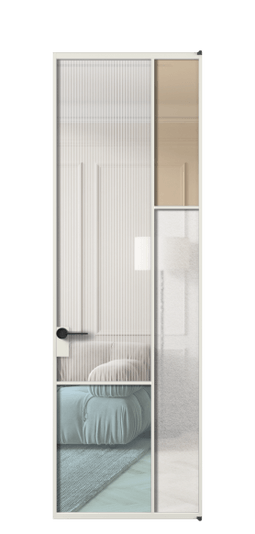 Межкомнатная дверь АЛПЛ041.12  АСР 4 стекла. Цвет Алюминий серый. Материал Алюминий в эмали. Коллекция Mosaic. Фото. Дверь межкомнатная АЛПЛ041.12  АСР 4 стекла. Цвет Алюминий серый. Материал Алюминий в эмали. Коллекция Mosaic. Картинка.