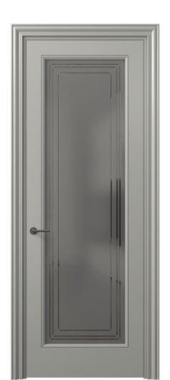 Дверь межкомнатная 8400 МНСР Серый сатин с гравировкой. Цвет Матовый нейтральный серый. Материал Гладкая эмаль. Коллекция Mascot. Картинка.