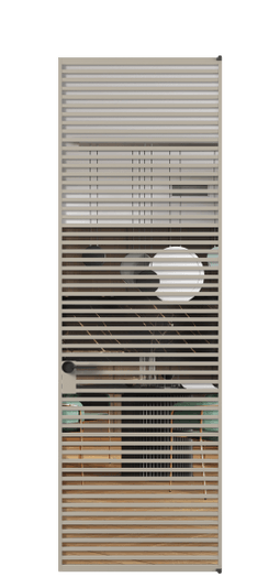 Дверь межкомнатная АЛПЛ040.06 Crystalvision АБСК. Цвет Алюминий бисквитный. Материал Алюминий в эмали. Коллекция Formato. Картинка.