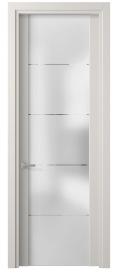 Дверь межкомнатная 4114 МПБЛ ГРА. Цвет Матовый пудровый белый. Материал Гладкая эмаль. Коллекция Planum. Картинка.