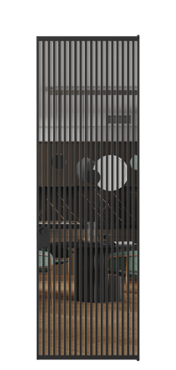 Дверь межкомнатная АЛПЛ040.07 Crystalvision ЧЕР. Цвет Алюминий Черный. Материал Алюминий. Коллекция Формато. Картинка.