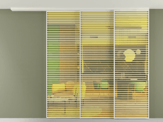 Перегородка Formato вдоль стены на потолок 3 створки с синхронным механизмом