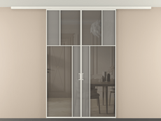 Перегородка Mosaic вдоль стены на потолок двустворчатая