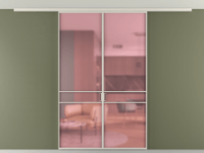 Перегородка Formato вдоль стены на потолок двустворчатая