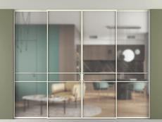 Перегородка Formato внутри проёма четырёхстворчатая со скрытым креплением в потолок