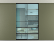 Перегородка Formato внутри проёма двустворчатая со скрытым креплением в потолок