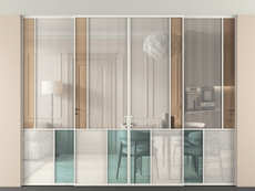 Перегородка Mosaic внутри проёма скрытое крепление в потолок 4 створки