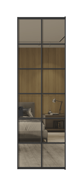 Дверь межкомнатная АЛПЛ040.05 Stopsol Bronze ЧЕР. Цвет Алюминий Черный. Материал Алюминий. Коллекция Formato. Картинка.